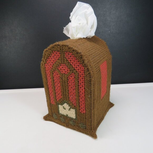 Vintage Radio Tissue Box Cover Plastic Canvas 7.5" tall Dad, Grandpa - Picture 4 of 10
